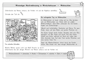 Vorschau - Arbeitsblätter - Weihnachten: Wimmeliges Abschreibtraining in Wortartenhausen (3-fach diff.) - Deutsch - Kl. 3/4 - Seite 2