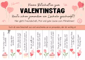 Vorschau - Mal- und Bastelvorlagen - Valentinstag 💕 | Abreißzettel | Botschaften to Go | SMV-Aktion | Sekundarstufe - Seite 1