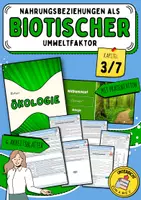 Vorschau - Arbeitsblätter - Nahrungsbeziehungen als biotischer Umweltfaktor (Nahrungsbeziehungen /Ernährungsstufen / Produzenten / Konsumenten / Destruenten / Nährstoffkreislauf Wald & Getreidefeld / Kreuzworträtsel / Ökologie / Biologie) - Deckblatt