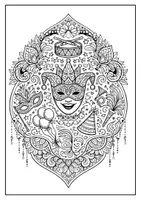 Vorschau - Mal- und Bastelvorlagen - Karneval und Fasching Mandala Ausmabild - Seite 1