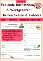 Vorschau - Arbeitsblätter - AB Fehlende Buchstaben & Wortgrenzen - LRS Training - Deckblatt