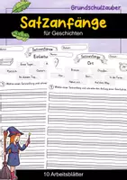 Vorschau - Arbeitsblätter - Satzanfänge für Geschichten | 10 Arbeitsblätter | Deutsch | Klasse 3–4 - Deckblatt