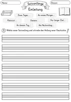 Vorschau - Arbeitsblätter - Satzanfänge für Geschichten | 10 Arbeitsblätter | Deutsch | Klasse 3–4 - Seite 1