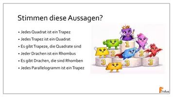 Vorschau - Präsentationen/Tafelbilder - Vierecks-Beziehungen klären (SH8) - Deckblatt