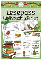 Vorschau - Arbeitsblätter - Lesepass Weihnachtsferien - Deckblatt