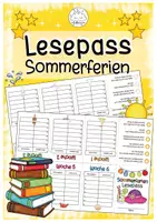 Vorschau - Arbeitsblätter - Lesepass Sommerferien - Deckblatt