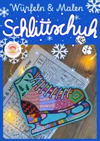 Vorschau - Mal- und Bastelvorlagen - Schlittschuh Würfeln und Malen | Kunst im Winter - Deckblatt