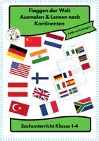 Vorschau - Arbeitsblätter - Flaggen der Welt – Ausmalen & Lernen nach Kontinenten - Deckblatt
