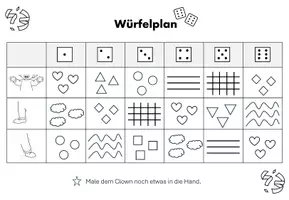 Vorschau - Mal- und Bastelvorlagen - Clown würfeln zu Karneval - Seite 3