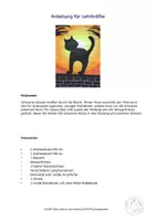Vorschau - Mal- und Bastelvorlagen - Kunst Halloween, schwarze Katze im Mondschein - Seite 3
