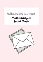 Vorschau - Arbeitsblätter - Musterbeispiel Stellungnahme Social Media - Deckblatt