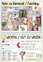 Vorschau - Mal- und Bastelvorlagen - Clown basteln & Windfänger gestalten - Karneval & Fasching | Grundschule - Seite 1