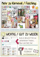Vorschau - Mal- und Bastelvorlagen - Tanzende Clowns mit Wackelbeinen - 6 Versionen / Karneval & Fasching Kunst - Seite 1
