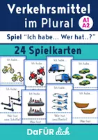 Vorschau - Spiele - Verkehrsmittel im Plural | Lesespiel | DaF DaZ | A1 A2 - Deckblatt