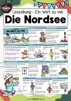 Vorschau - Stationenlernen - An der Nordsee - Leseübung - Ein Wort zu viel - Deckblatt