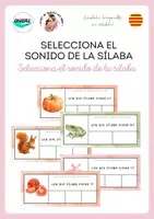 Vista previa - Tarjetas / Manipulativos - SELECCIONA EL SONIDO DE LA SÍLABA - Portada