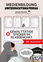 Vorschau - Arbeitsblätter - Gewalttätige Sticker im Klassenchat - Empathie und Verantwortung - Deckblatt