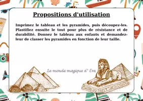 Aperçu - Jeux - Ateliers sériation grandeurs Pyramides - Egypte - Page 1
