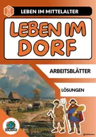 Vorschau - Arbeitsblätter - Leben im mittelalterlichen Dorf (AB + Lösungen) - Deckblatt