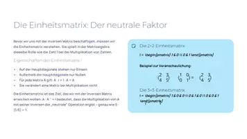 Vorschau - Präsentationen/Tafelbilder - Inverse Matrizen & lineare Gleichungssysteme – Zusammenhänge verstehen & sicher anwenden | Präsentation | Mathematik Sek II - Seite 3