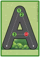 Aperçu - Jeux - Cartes graphismes maternelle - Lettres en forme de route - Page 2