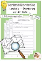 Vorschau - Test - Lernzielkontrolle - Landkreis/ Himmelsrichtungen/ Orientierung - Deckblatt