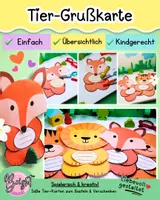 Vorschau - Arbeitsblätter - Tier-Grußkarte basteln – Bastelmaterial für Kindergarten - Deckblatt
