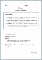 Vorschau - Test - Klausur Lyrik Romantik – Brentano „Der Spinnerin Nachtlied“ & Eichendorff „Mondnacht“ | Analyse & Vergleich mit Erwartungshorizont - Seite 1