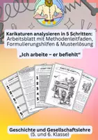 Vorschau - Arbeitsblätter - Antikes Rom Klasse 6 | Sklaven Karikatur - Deckblatt