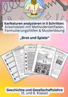 Vorschau - Arbeitsblätter - Antikes Rom | Brot und Spiele Karikatur - Deckblatt