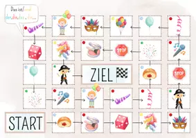 Vorschau - Spiele - DaZ - Fasching/Karneval - Sprechanlass Brettspiel - zweifach differenziert - Seite 1