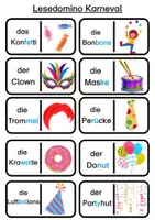 Vorschau - Arbeitsblätter - Karneval Lesen Grundschule – Lesedomino Karneval / Fasching Klasse 1 und 2, differenziert - Seite 3
