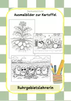 Vorschau - Mal- und Bastelvorlagen - Kartoffel Ausmalbilder Sachunterricht - Deckblatt
