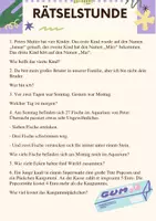 Vorschau - Spiele - Rätselstunde für Vertretungen - Deckblatt