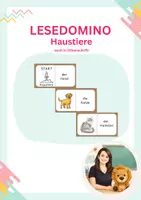 Vorschau - Spiele - Lesedomino Haustiere - Deckblatt