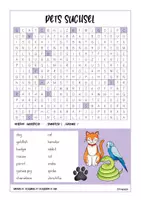 Vorschau - Arbeitsblätter - Pets Suchsel / Animals - Seite 1