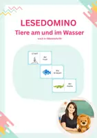Vorschau - Spiele - Lesedomino Tiere am und im Wasser - Deckblatt