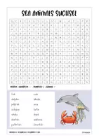 Vorschau - Arbeitsblätter - Sea Animals / Suchsel - Seite 1