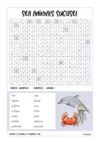 Vorschau - Arbeitsblätter - Sea Animals / Suchsel - Seite 2