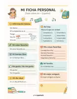 Vorschau - Arbeitsblätter - Mi ficha personal / Spanisch / Steckbrief - Seite 1