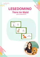 Vorschau - Spiele - Lesedomino Tiere im Wald - Deckblatt