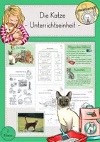 Vorschau - Stundenentwürfe - Katze Wissenskartei Arbeitsblätter Unterrichtseinheit - Deckblatt