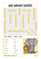 Vorschau - Arbeitsblätter - Wild Animals / Suchsel - Deckblatt