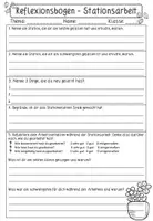 Vorschau - Arbeitsblätter - Reflexionsbogen /Stationenlernen/ Stationsarbeit - Seite 1