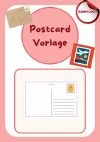 Vorschau - Arbeitsblätter - Postcard Vorlage -zwei Größen - Deckblatt