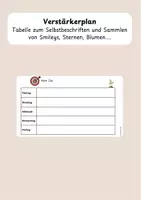 Vorschau - Anderer Materialtyp - Verstärkerplan Tabelle zum Selbstbeschriften für Smileys, Blumen, Sterne... - Deckblatt