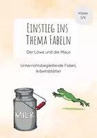 Vorschau - Arbeitsblätter - Einstieg ins Thema Fabeln - Die Frösche in der Milch - Deckblatt