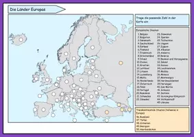 Vorschau - Arbeitsblätter - Die Länder Europas – Arbeitsblatt mit Karte - Seite 1