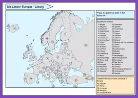 Vorschau - Arbeitsblätter - Die Länder Europas – Arbeitsblatt mit Karte - Seite 2