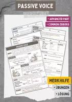 Vorschau - Arbeitsblätter - Passive Voice - Merkhilfe / Übungen + Lösung - Deckblatt